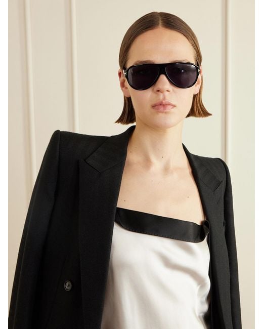 Tom Ford Blue Samuele Aviator-Style Acetate Sunglasses