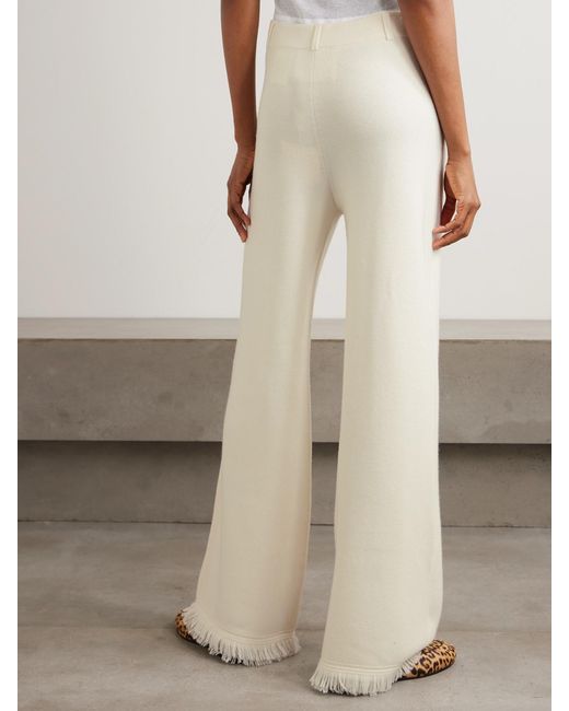arch4 Natural Storme Frayed Organic Wool And Cashmere-Blend Wide-Leg Pants
