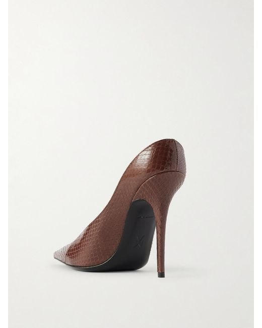 AMINA MUADDI Brown Anok Snake Pumps