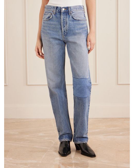 Agolde Blue 90S Mid-Rise Straight-Leg Jeans
