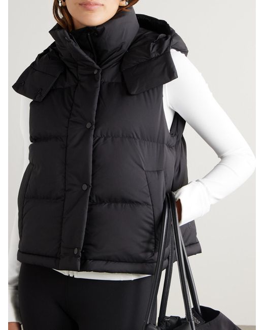 lululemon athletica Black Wunder Puff Quilted Softmatte Hooded Down Vest