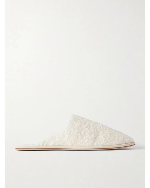 Gabriela Hearst Natural Bristol Cashmere Slip-On Flats