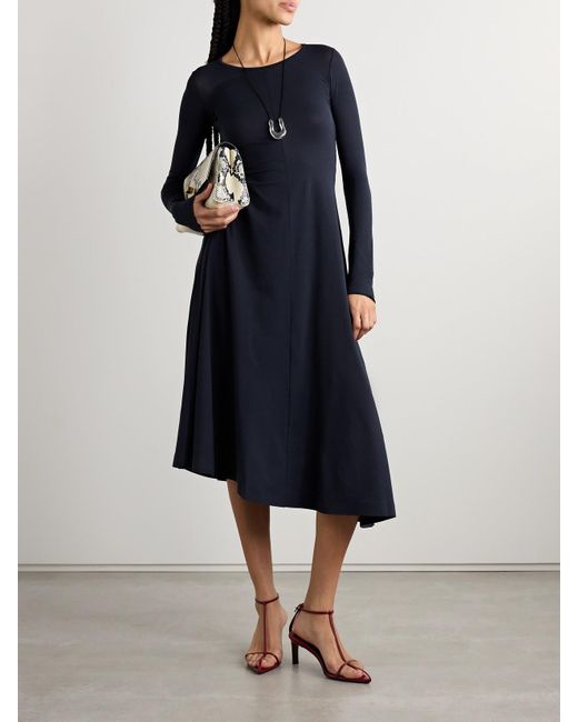 FFORME Blue Jo Asymmetrisches Midikleid Aus Stretch-Jersey Aus Seide