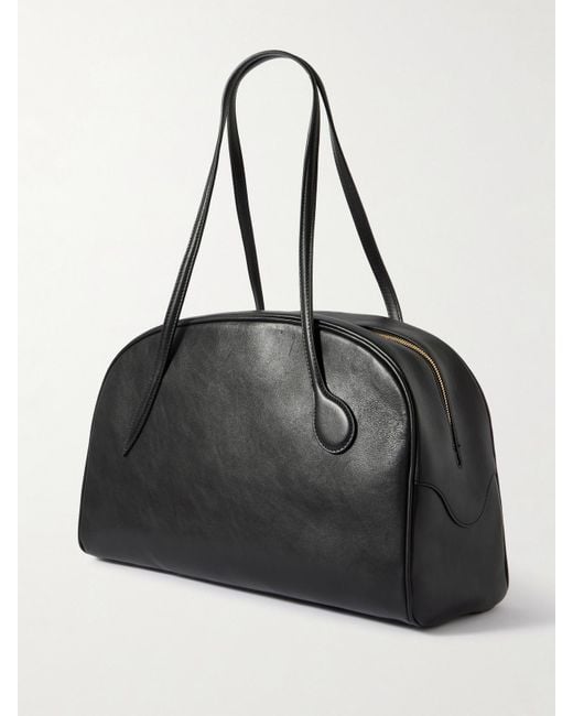Liffner Black Bowling Schultertasche Aus Leder Mit Verzierung