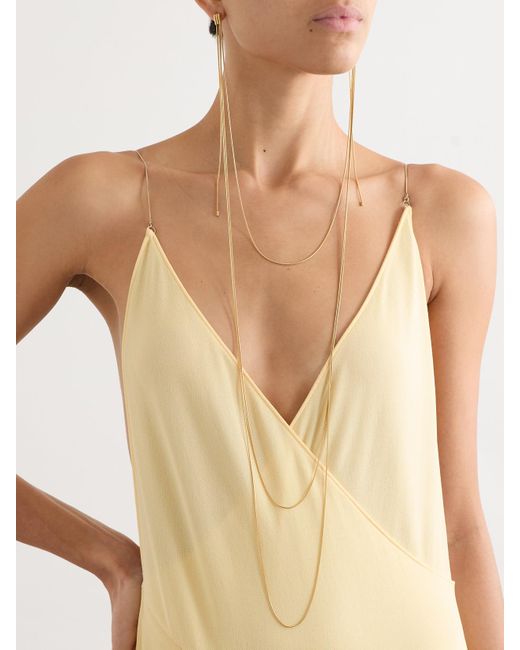 Alaïa White Layered-Tone Earrings