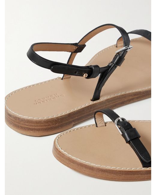 Gabriela Hearst Black Steward Leather Slingback Sandals