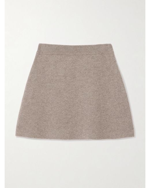 Lisa Yang Natural Clare Cashmere Mini Skirt