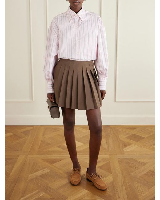 Thom Browne White Leather Loafers