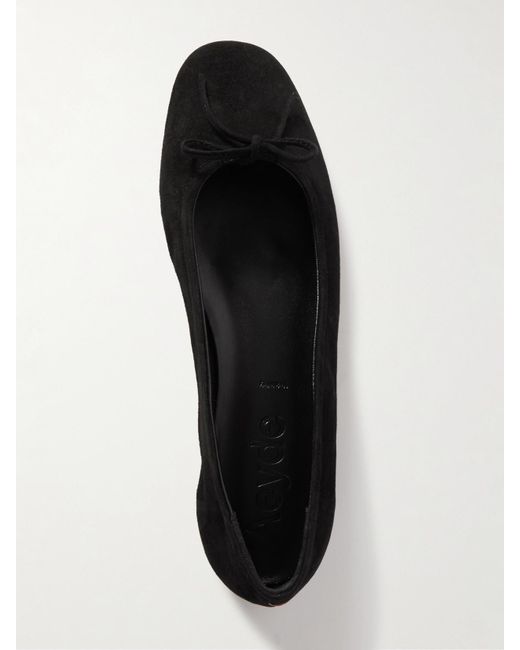 Aeyde White Delfina Suede Ballet Flats