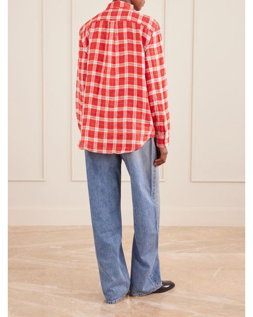 Polo Ralph Lauren Logo-Embroidered Checked Linen Shirt