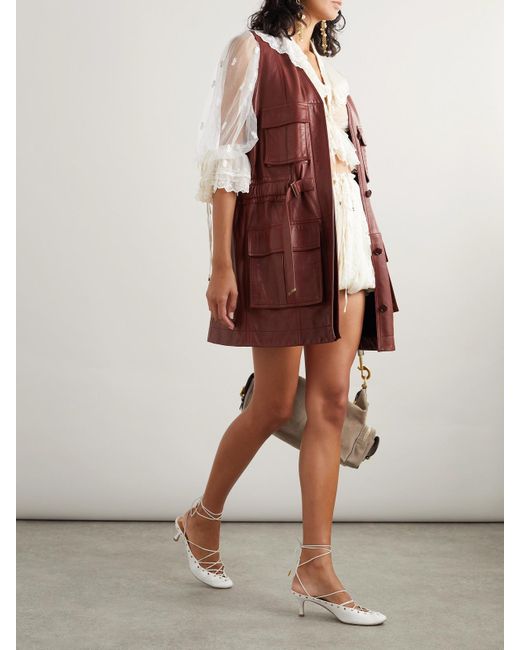 Chloé Purple Buckled Leather Vest