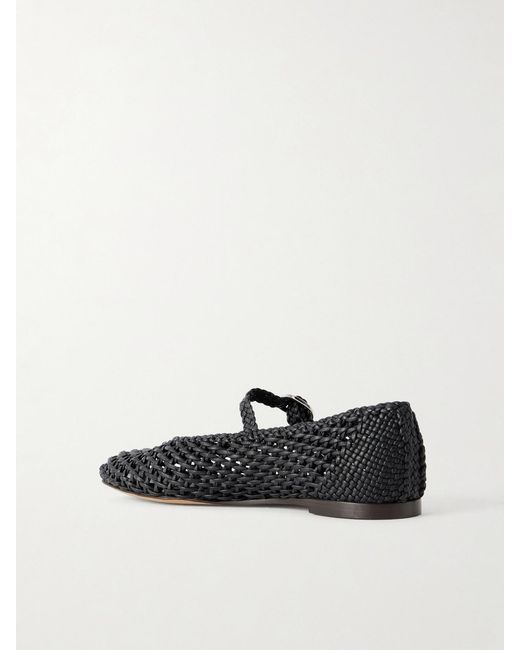 Le Monde Beryl Mary Jane Knotted Leather Ballet Flats in White | Lyst UK