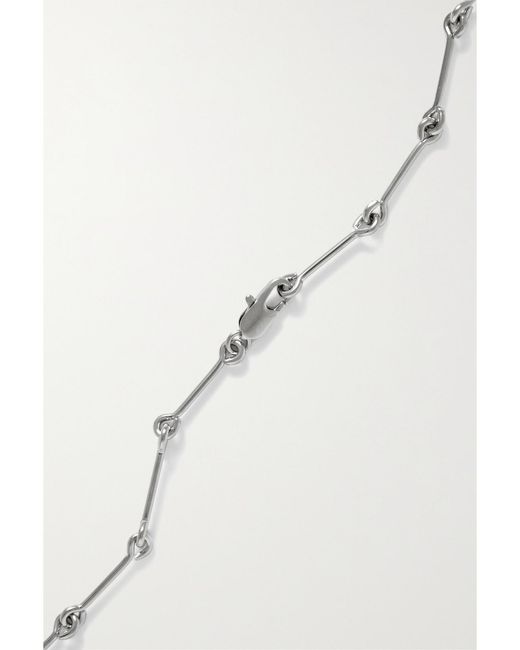 Laura Lombardi White Net Sustain Treccia Platinum-Plated Necklace