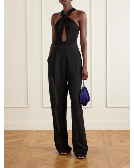 Ilkyaz Ozel Black Rio Stretch-Jersey Bodysuit