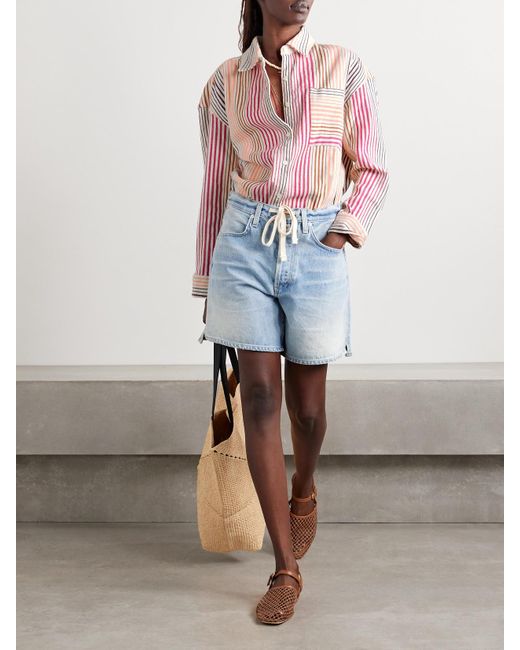 Lemlem Pink Mariam Striped Cotton-Blend Shirt