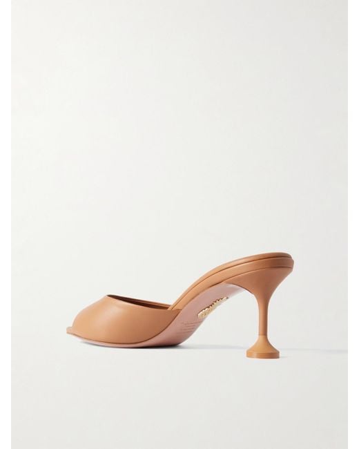 Mules En Cuir Bisous 65 Aquazzura en coloris Natural