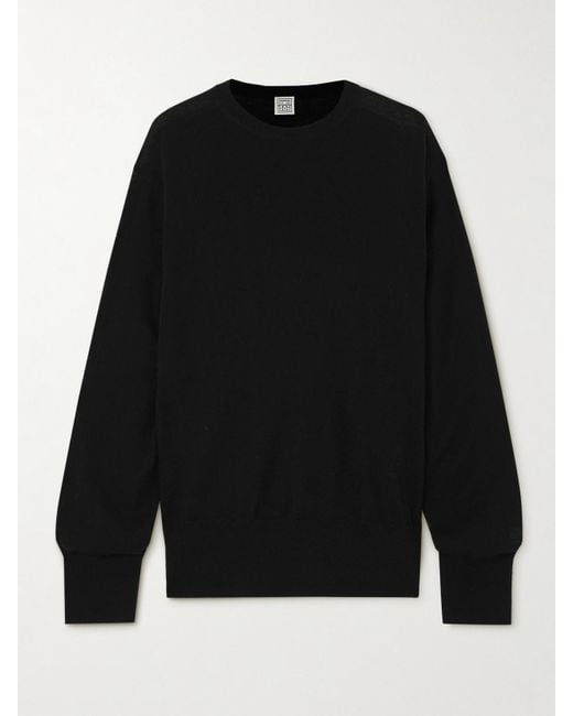 Totême  Black Silk And Cashmere-Blend Sweater