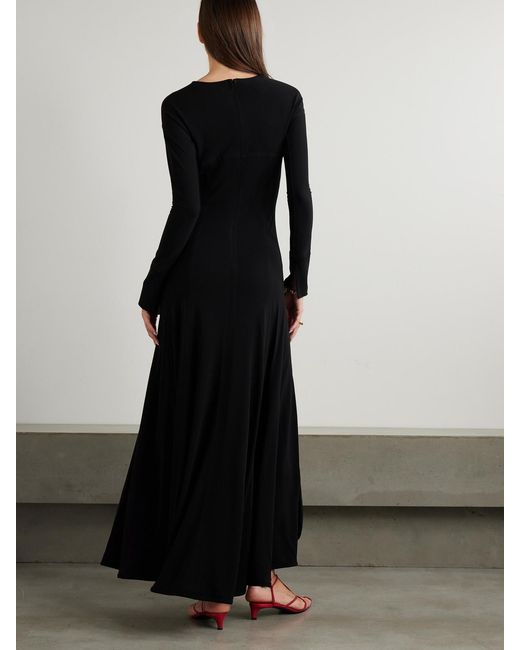 Victoria Beckham Black Cutout Stretch-Jersey Maxi Dress