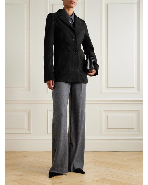 Rohe Black Paneled Suede Blazer
