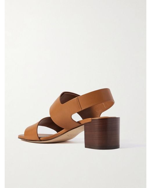 Tod's Brown Leather Slingback Sandals