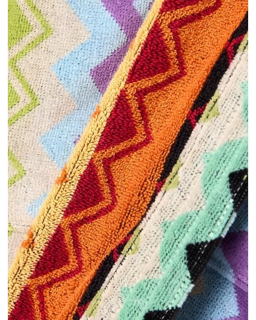 Missoni White Giacomo Hooded Belted Striped Cotton-Terry Robe