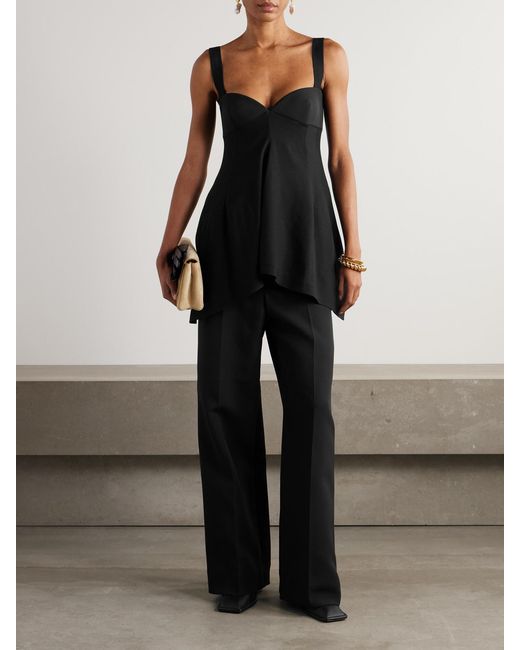 Carven Black Jersey Peplum Top