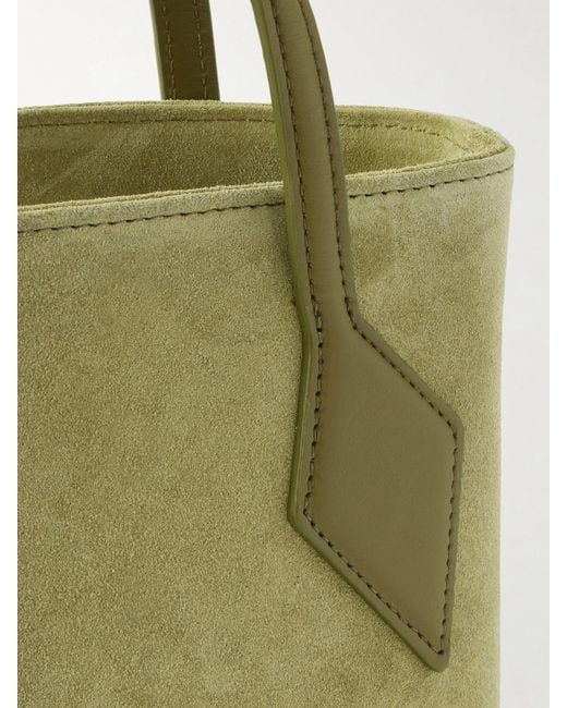 Liffner Green Sprout Micro Leather-Trimmed Suede Tote
