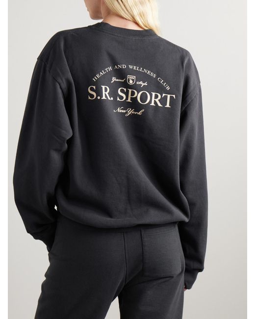 Sporty & Rich Blue Printed Cotton-Jersey Sweatshirt