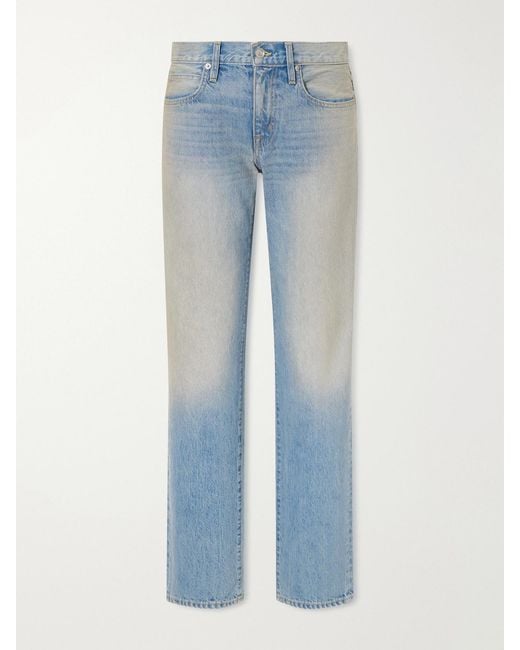 SLVRLAKE Denim Blue Ellie Low-Rise Straight-Leg Jeans