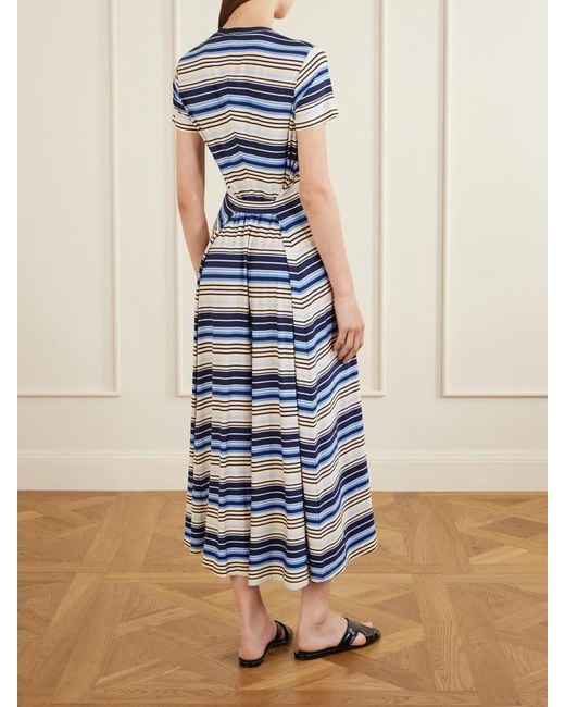 Proenza Schouler Blue Noelle Striped Jersey Maxi Dress