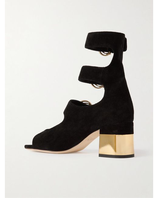 Sandales En Daim Alizè Chloé en coloris Black