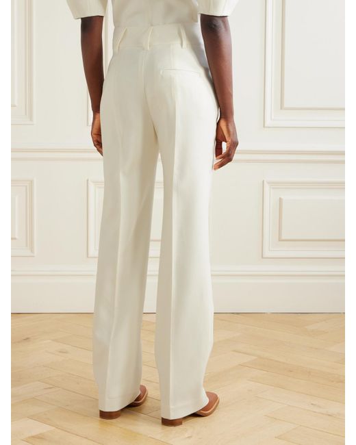Gabriela Hearst White Cecilia Wool Straight-Leg Pants