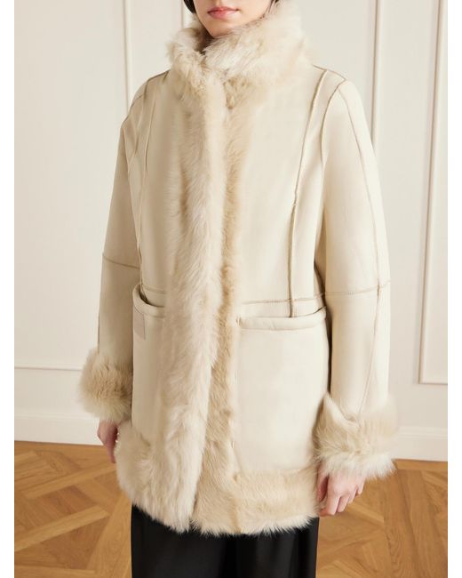 Kallmeyer Natural Donna Reversible Shearling Coat