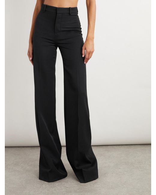 Chloé Black Wool Wide-Leg Pants