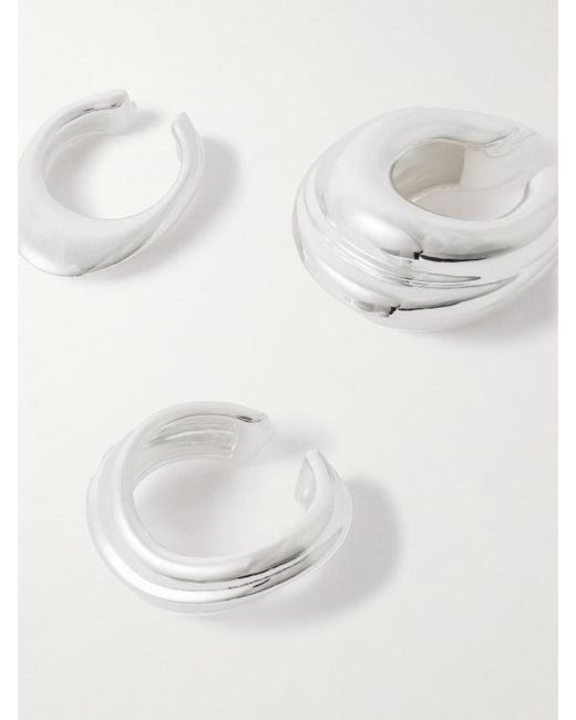 Completedworks Natural Set Aus Drei Versilberten Ear Cuffs