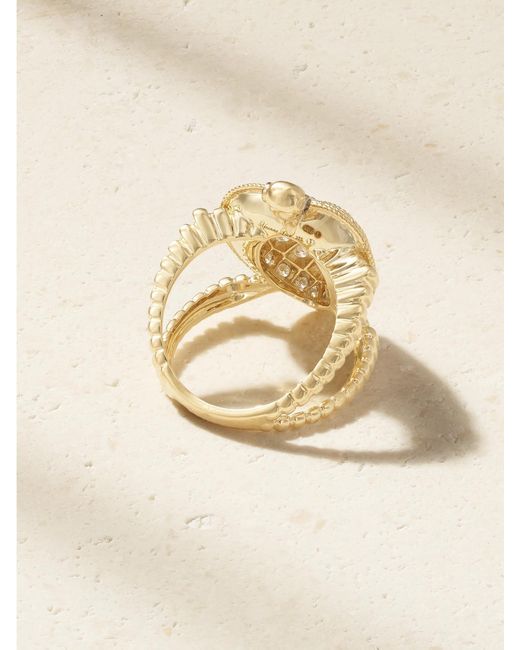Yvonne Léon Natural Bague Tortue Coeur 9-Karat Diamond Ring