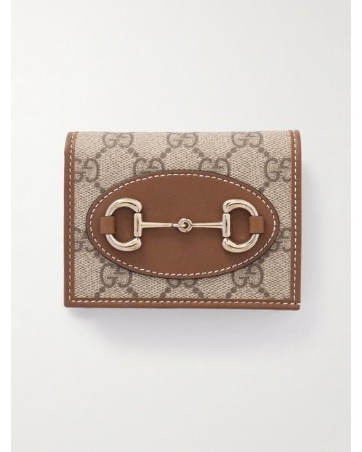 Gucci Natural 1955 Horsebit-Detailed Printed Coated-Canvas And Leather Wallet