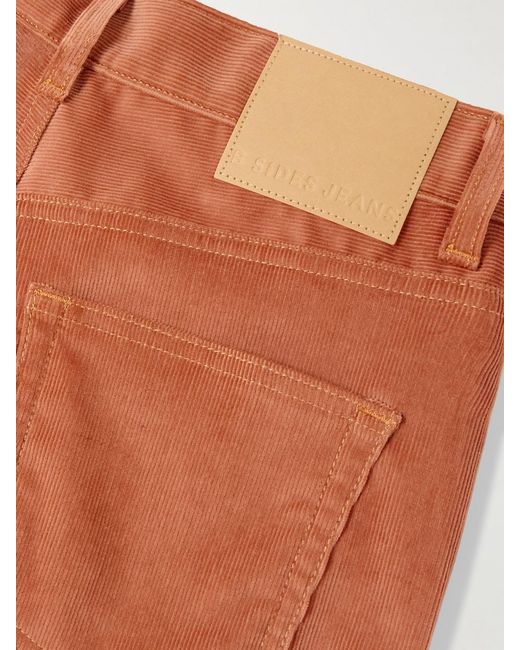 B Sides Orange Bec Cotton-Blend Corduroy Wide-Leg Pants
