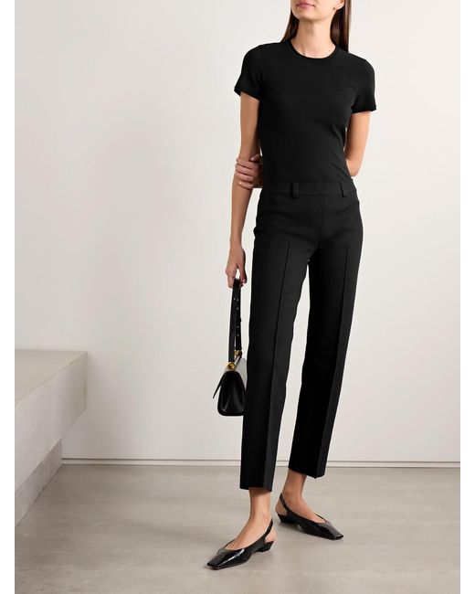 High Sport Black Nat Cotton-Blend Jacquard-Knit Top