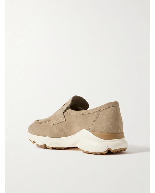 Tod's Natural Slip-Ons Aus Veloursleder