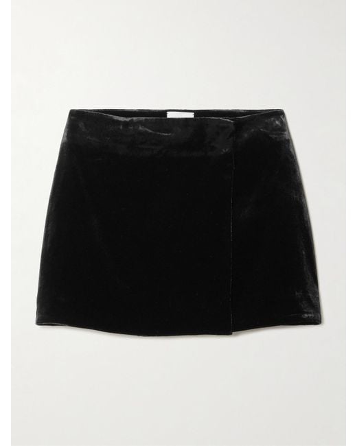 LeKasha Black Skarduv Mini-Wickelrock Aus Samt