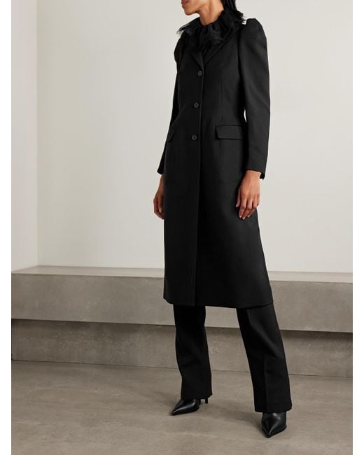 Alexander McQueen Black Wool-Blend Coat