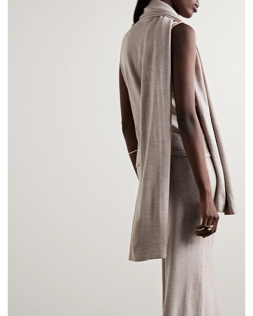 Magda Butrym Gray Draped Wool, Silk And Cashmere-Blend Tank