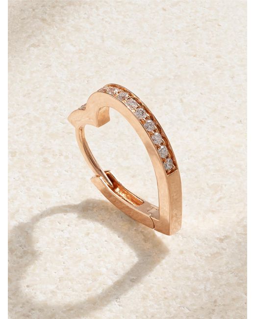 Repossi Antifer Heart Small 18-Karat Rose Diamond Single
