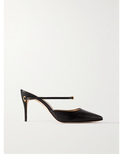 JENNIFER CHAMANDI White Giuseppe 85 Leather Mules