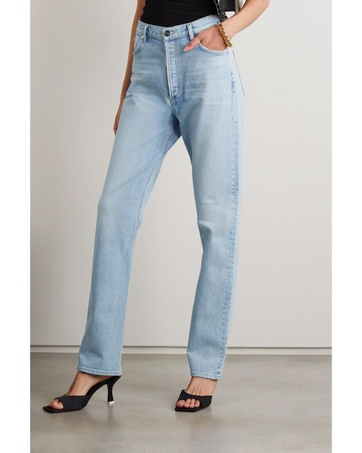 Goldsign Blue Net Sustain Lawler High-Rise Straight-Leg Organic Jeans