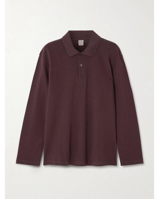 Flore Flore Purple Diana Organic Cotton-Piqué Polo Shirt