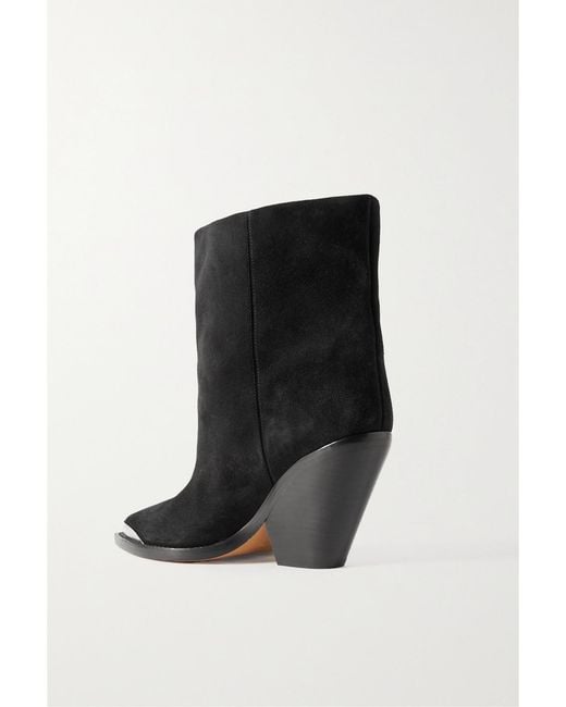 Isabel Marant Black Ladel Embellished Suede Ankle Boots