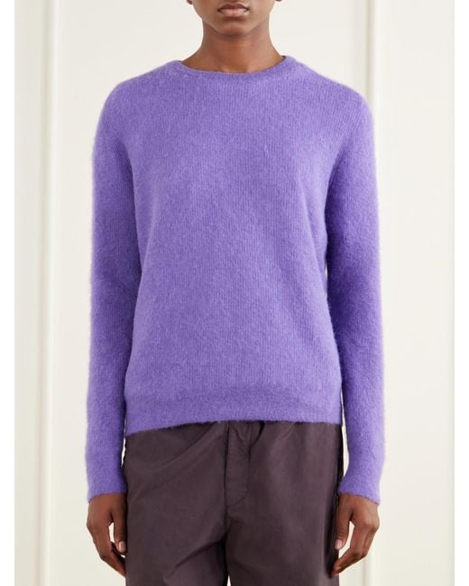 Auralee Purple Suri Alpaca-Blend Sweater