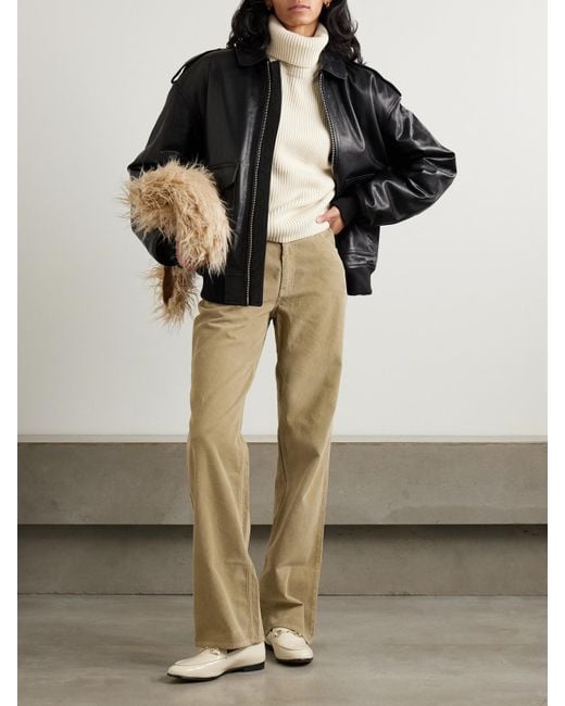 Fortela Natural Juniper Cotton-Corduroy Straight-Leg Pants